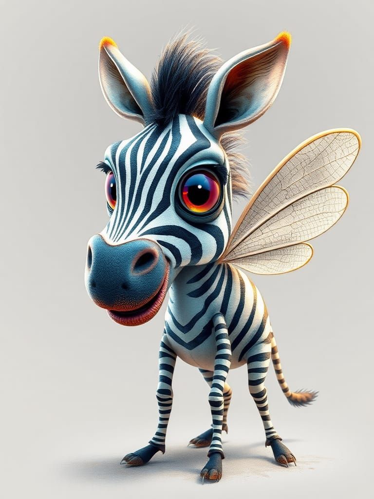 Funny Dragonfly Zebra Hybrid Caricature