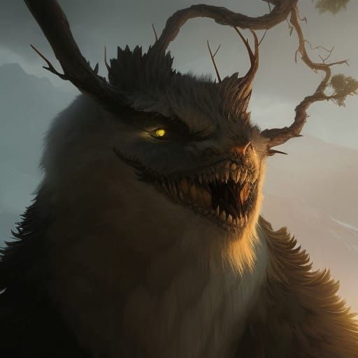 Fantasy Tree Creature Portrait in Digital Art Style