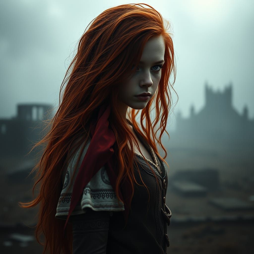 Creepy Harley Quinn Girl in Dark Fantasy Style