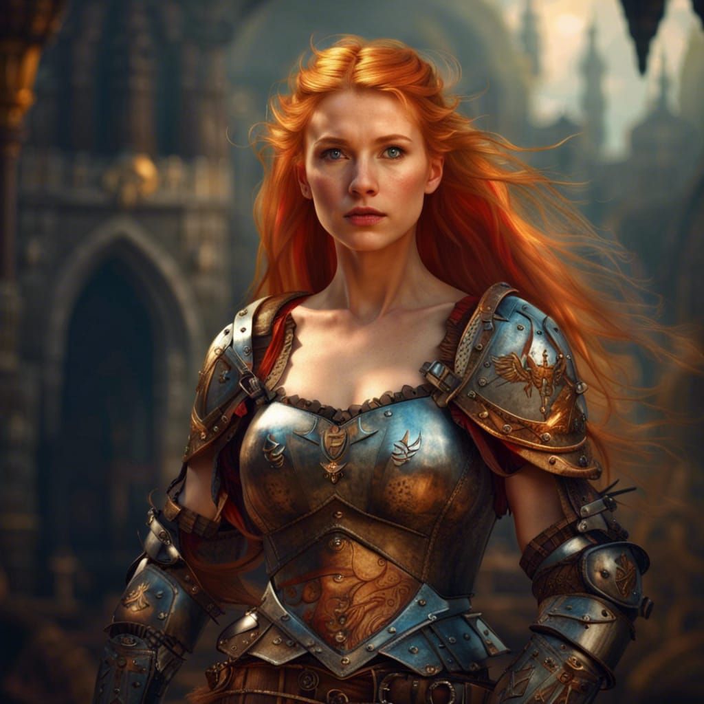 Medieval Warrior Goddess in Detailed Fantasy Art