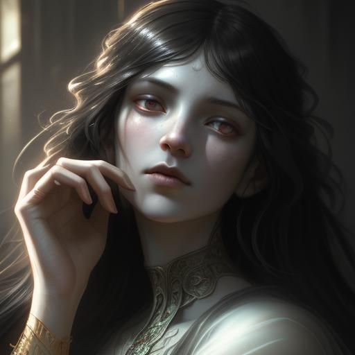 Ethereal Being Encased: Dark Fantasy Concept Art