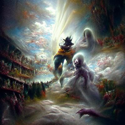 Goku vs Frieza: Astral Cosmic Oil Painting