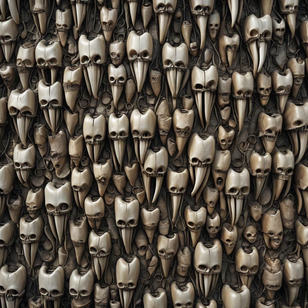 Wall of Teeth in Biomechanical Style
