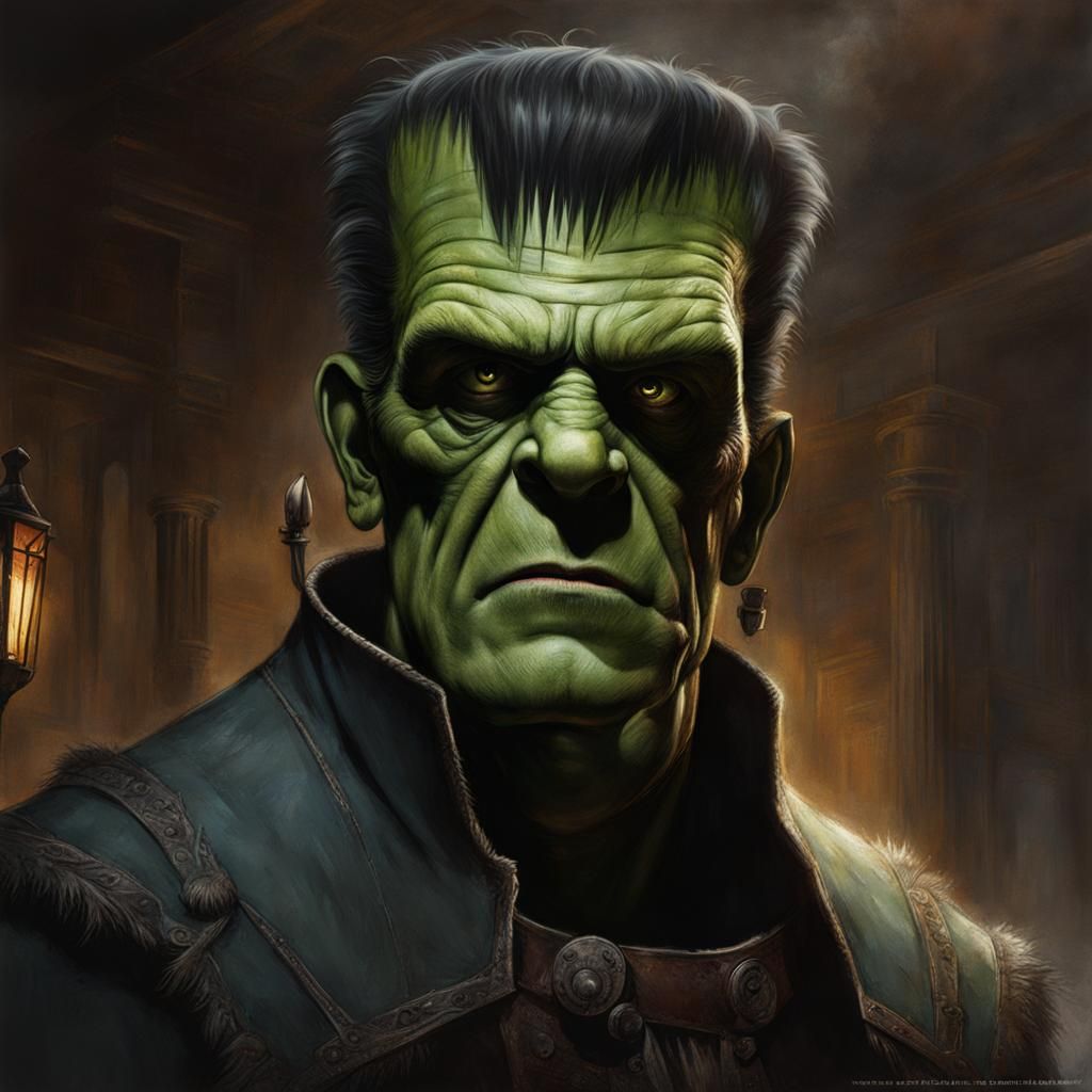 Frankenstein's Monster in Comic Book Style