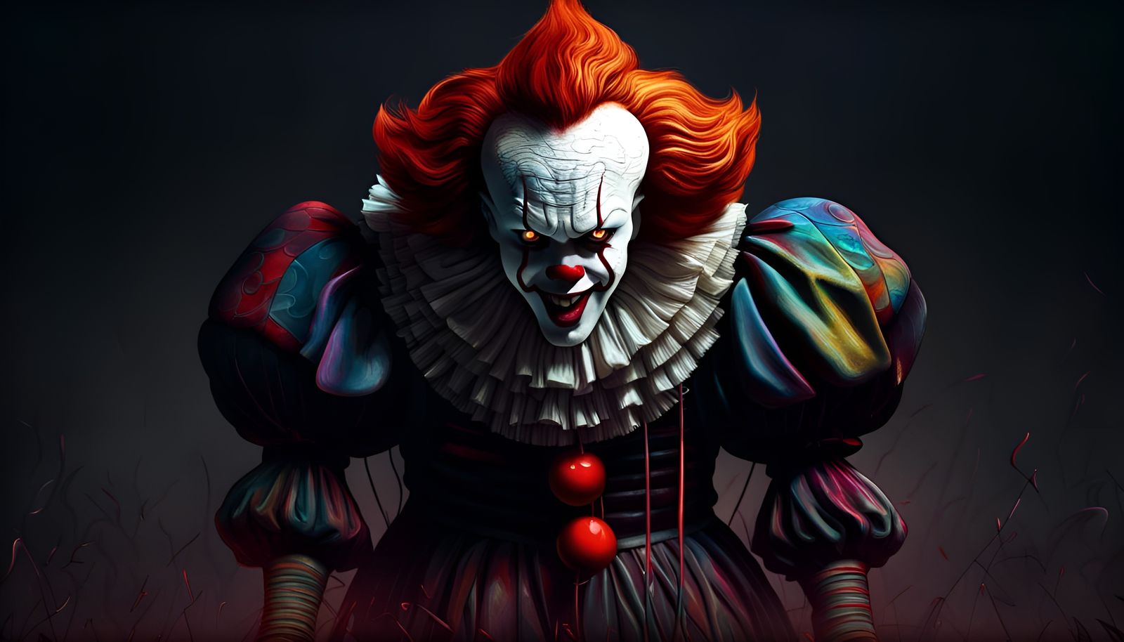 Detailed Pennywise Portrait in Digital Matte Painting