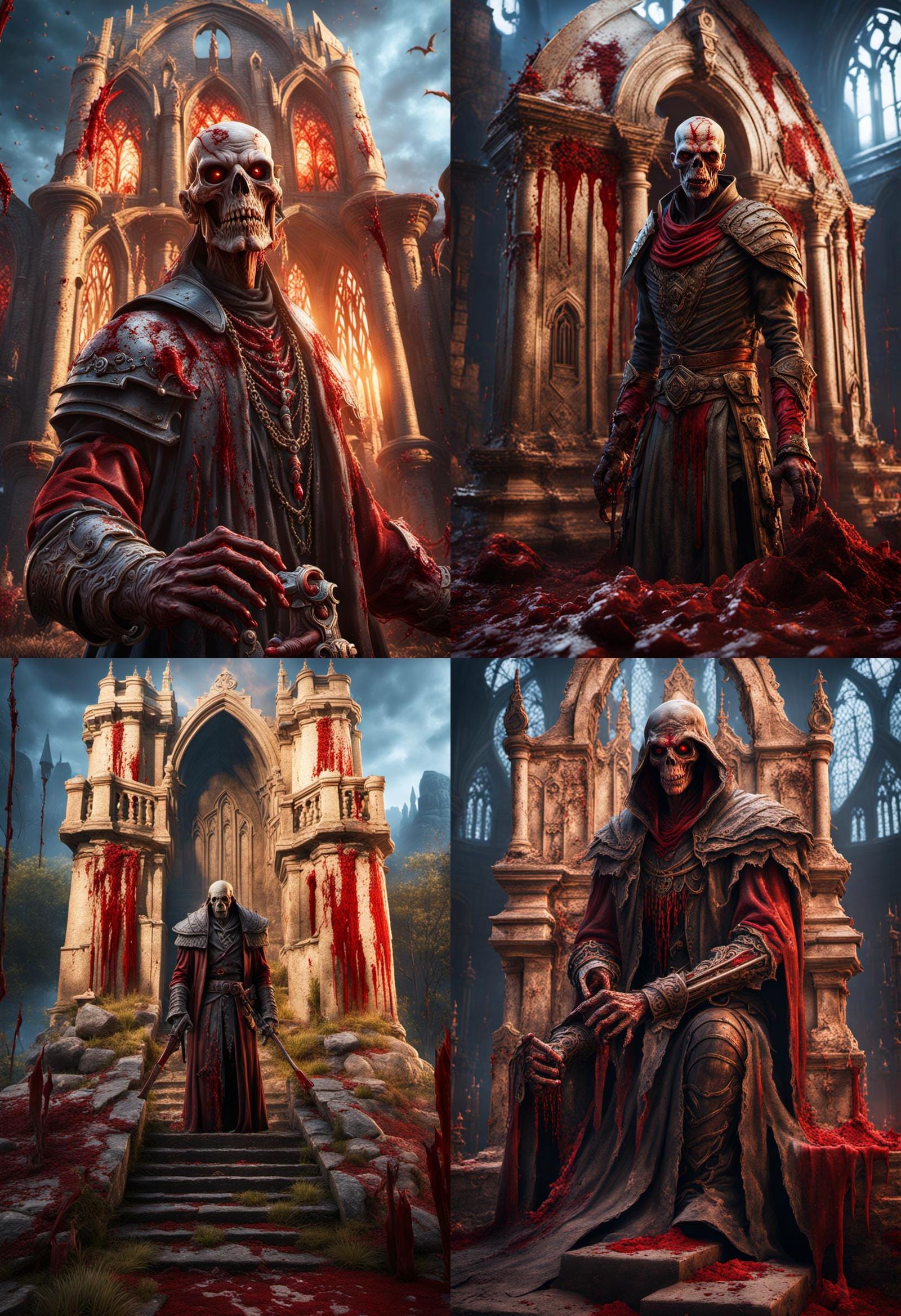 Bloody Crypt Keeper Horror Art in Detailed Style