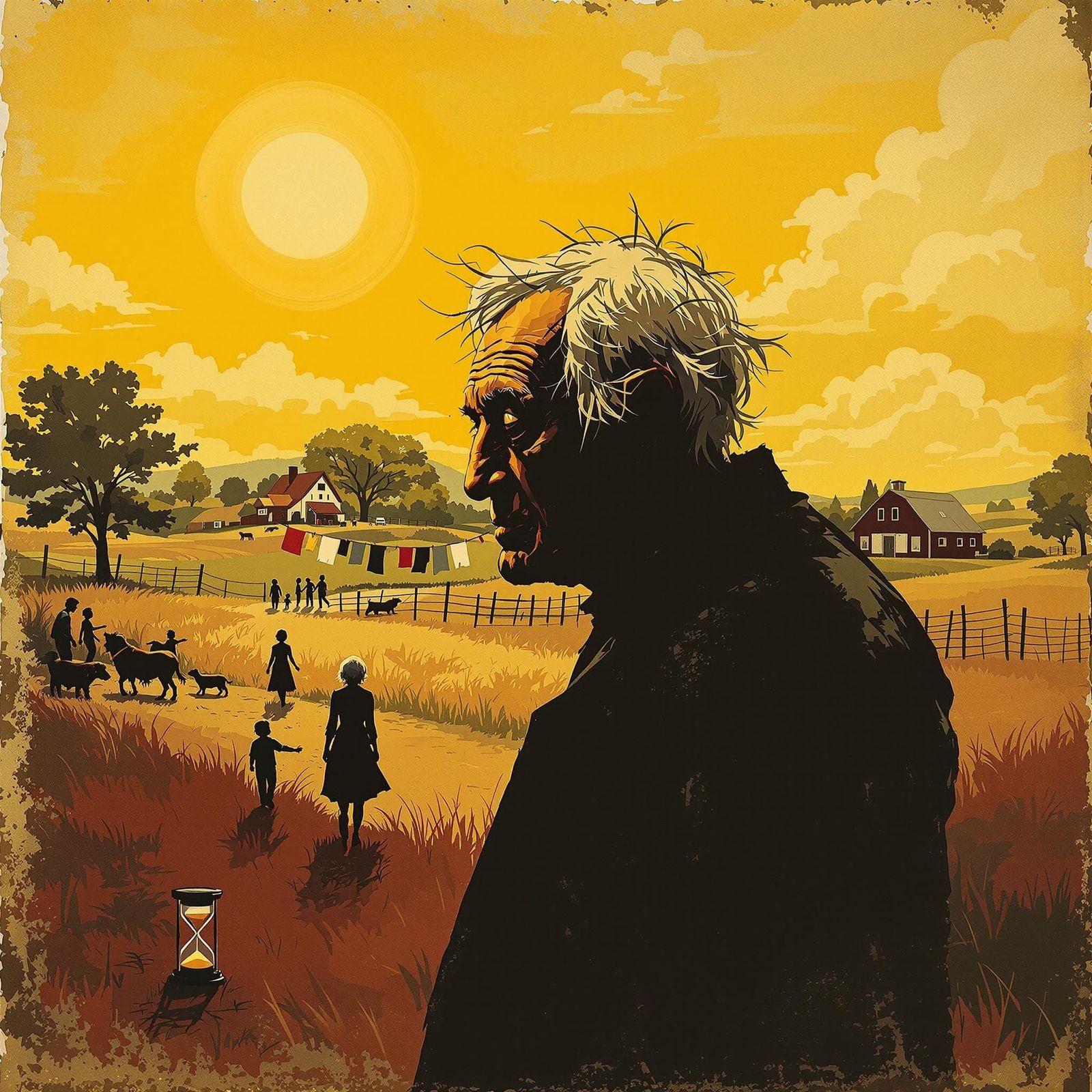 Man Reflects on Life's End Amidst Peaceful Landscape