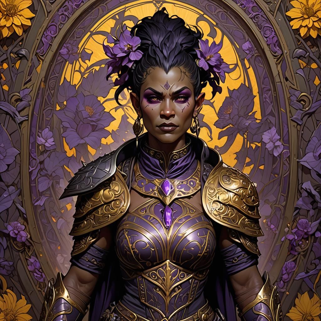 Epic Orc Bandit in Art Nouveau Style