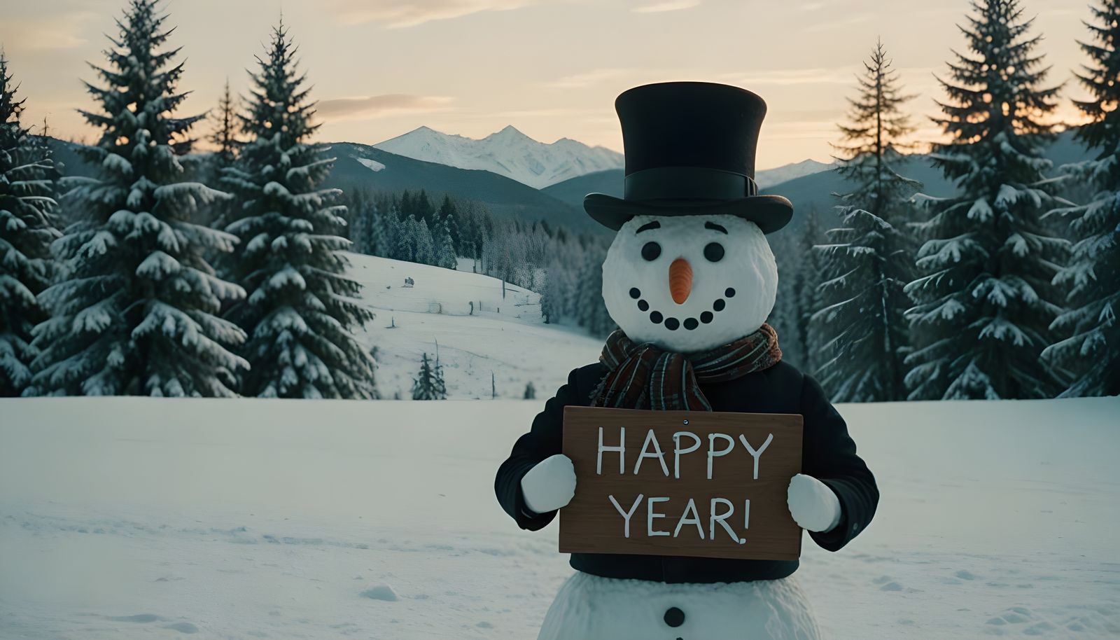 Cinematic Snowman in a Winter Wonderland