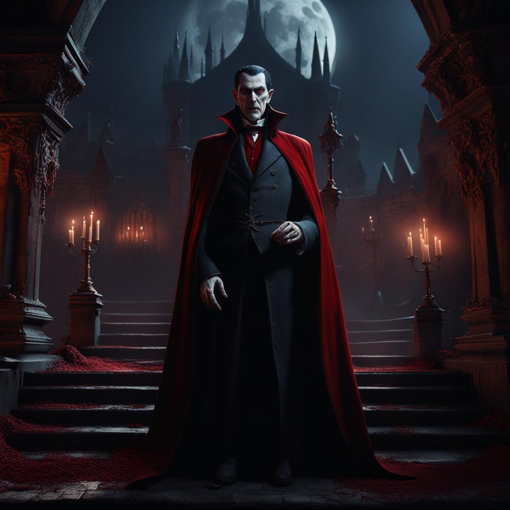 Detailed Matte Painting of Dracula in 8K