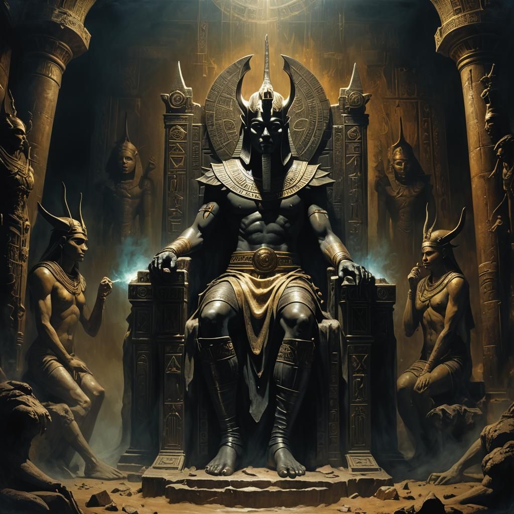 Osiris on his Underworld Throne: A Macabre Vision