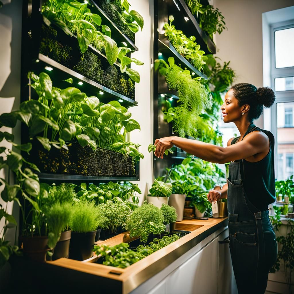 Lush Vertical Garden System in Urban Apartment