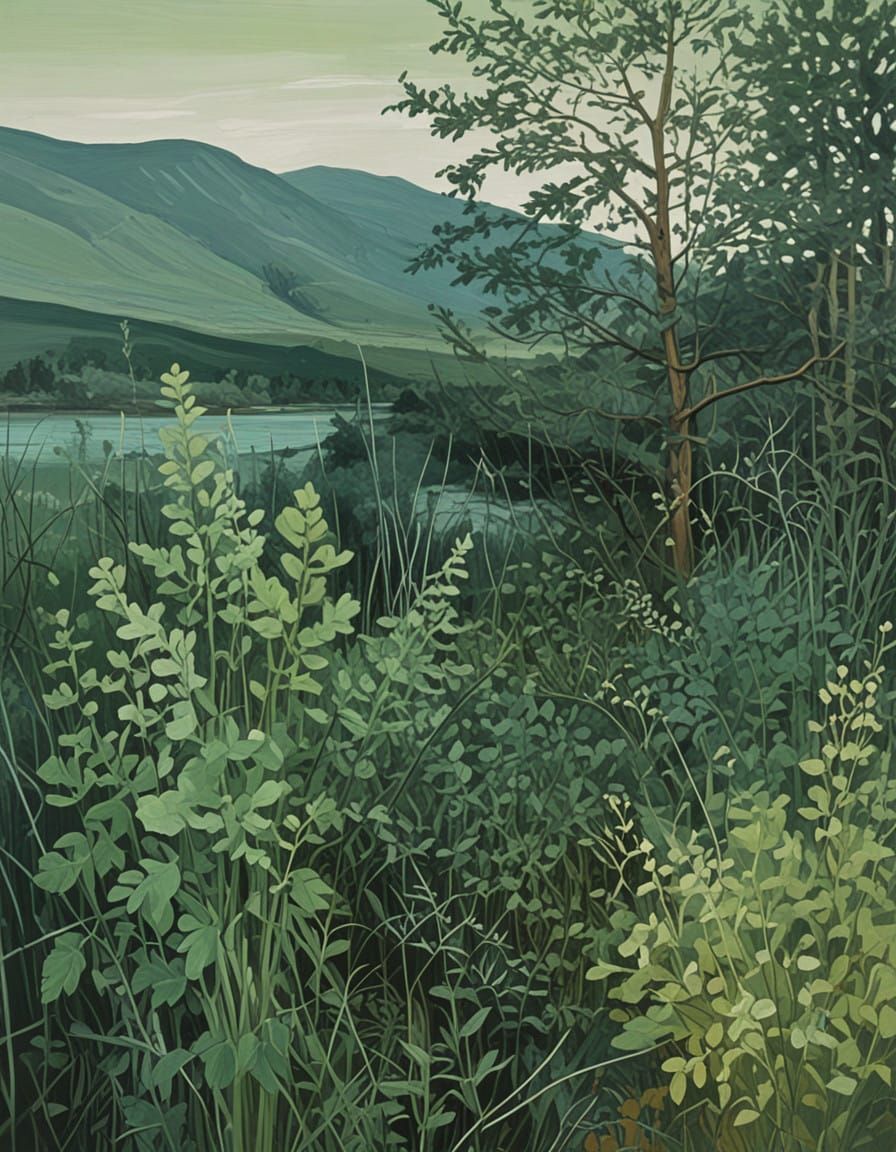 Abstract Expressionist Landscape in Muted Earth Tones