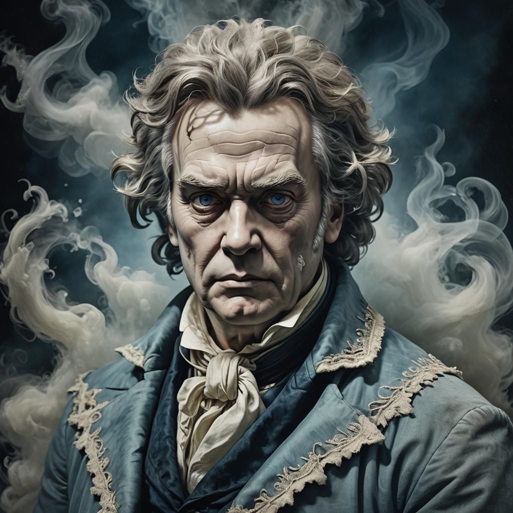 Ghost-Faced Beethoven Portrait in 3D Matte Painting