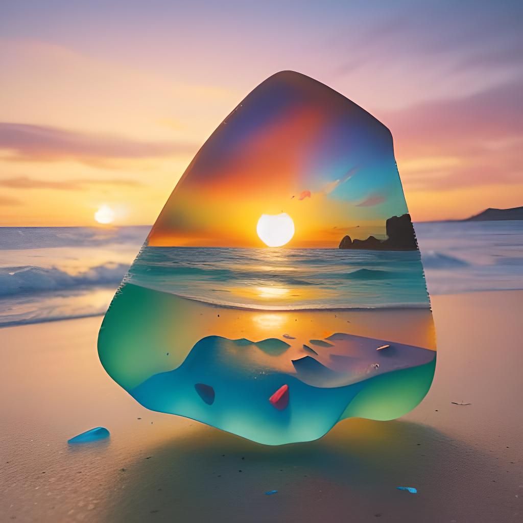 Sunset Reflected in Sea Glass