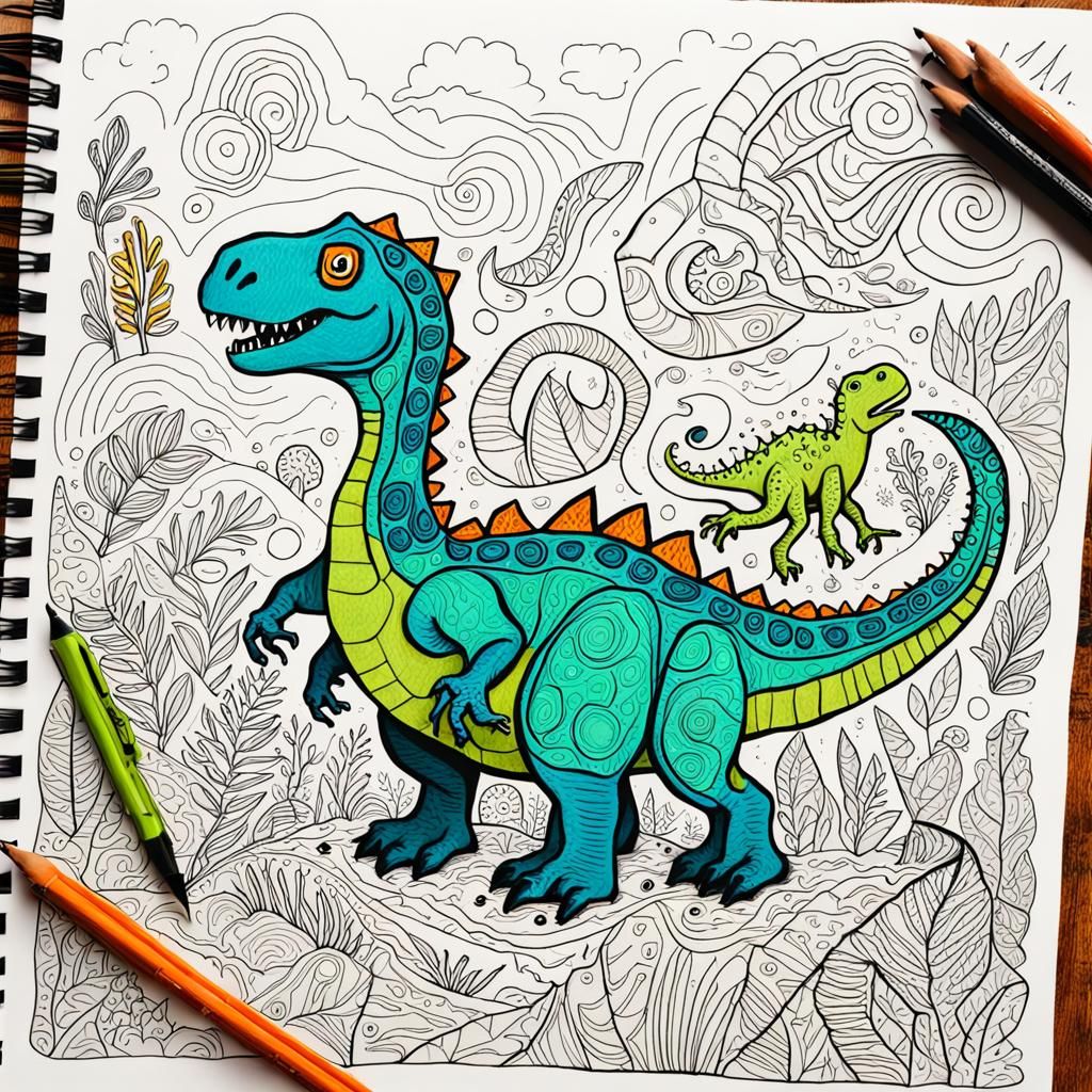 Psychedelic Dinosaur Doodles Come to Life