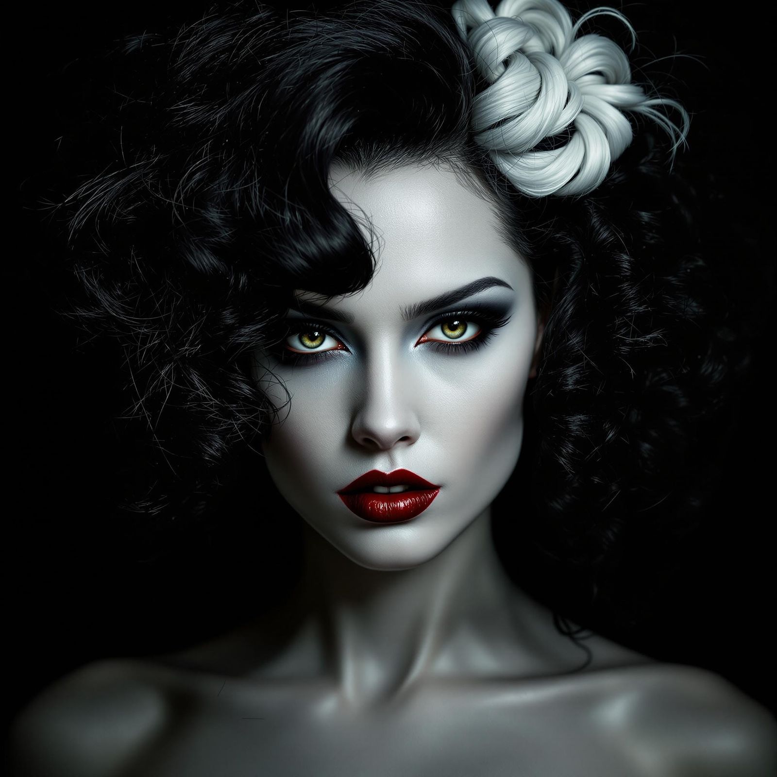 Ethereal Gothic Beauty with Dramatic Makeup