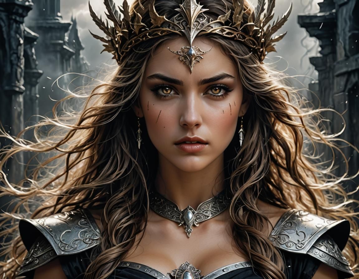 Detailed Portrait of Frightened Girl in Fantasy Style