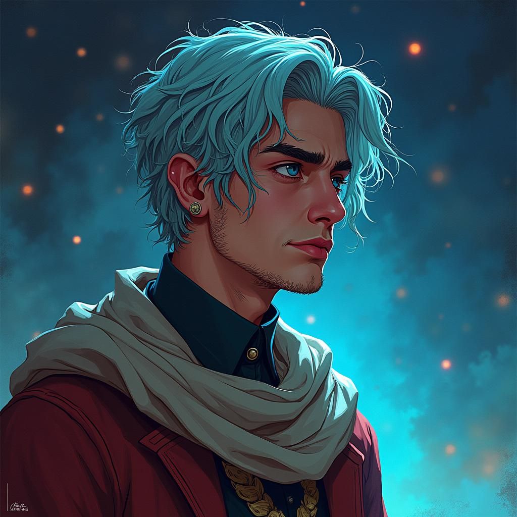 Powerful Gamer Character in Comic Book Art Style