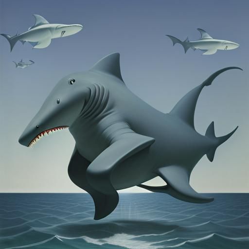 Surreal Sleepwalking Shark Wags Tail: Dreamlike Art
