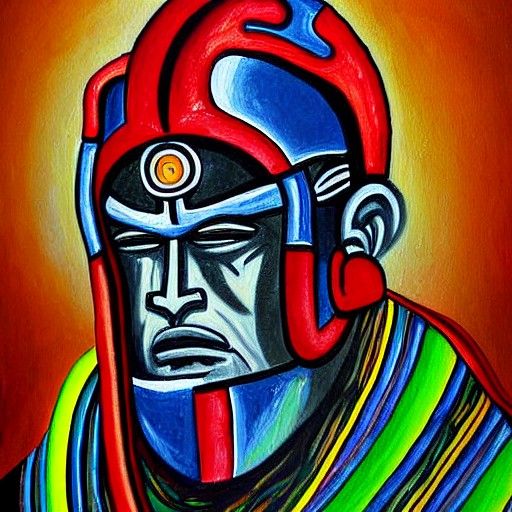 Detailed Painting of an Analogue Warrior