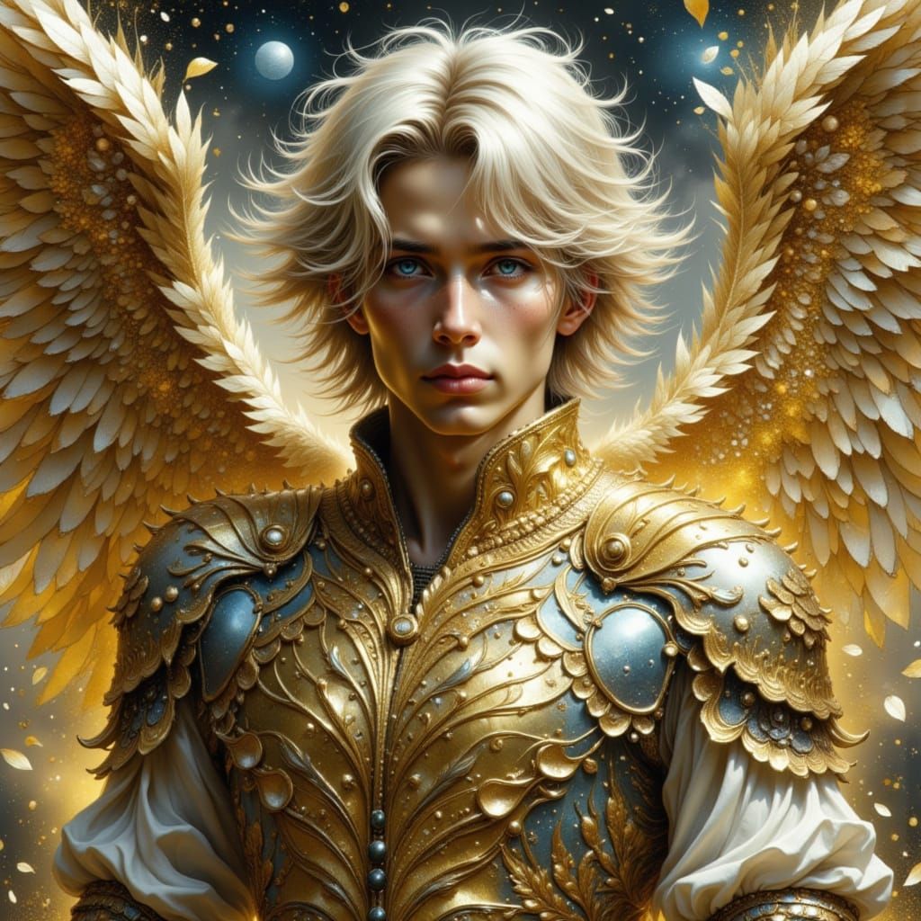 Golden Angel in Celestial Armor