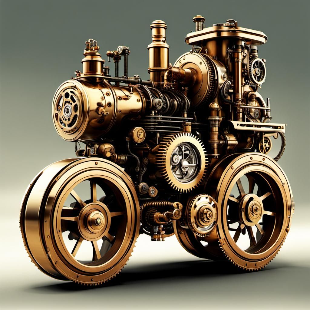 Detailed Steampunk Engine Design