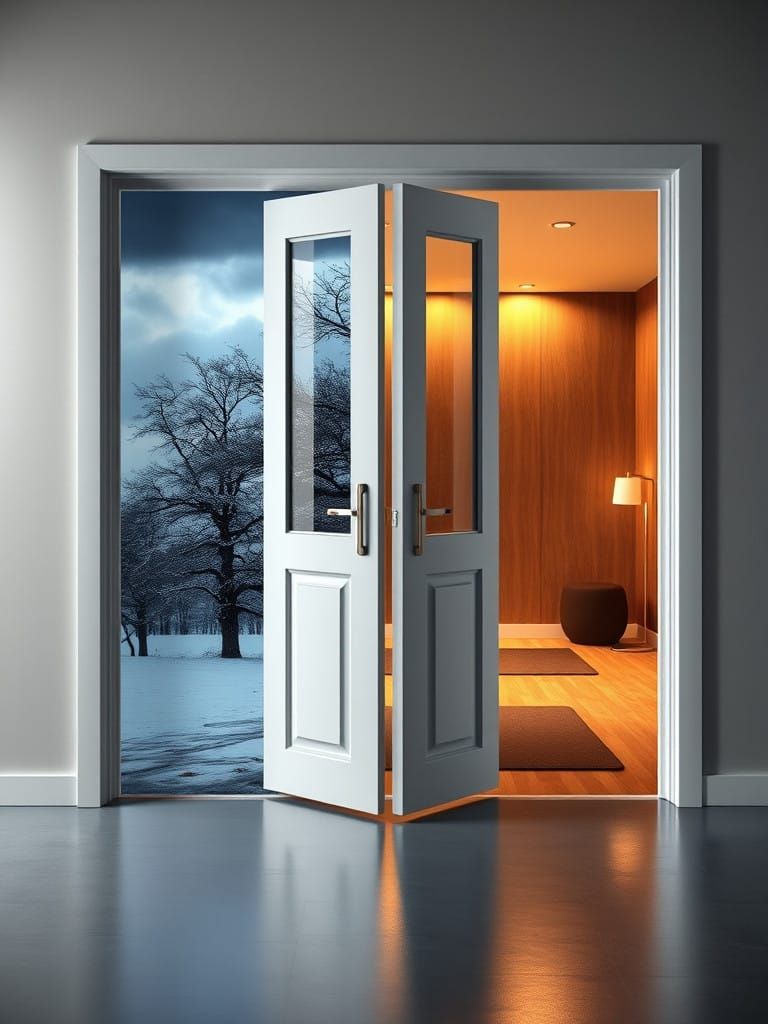 Winter Home-Fitness Struggle Visual Metaphor