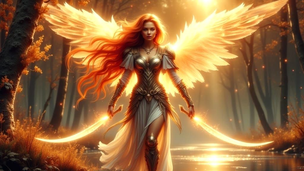 Woman with Transparent Wings in Fantasy Art Style
