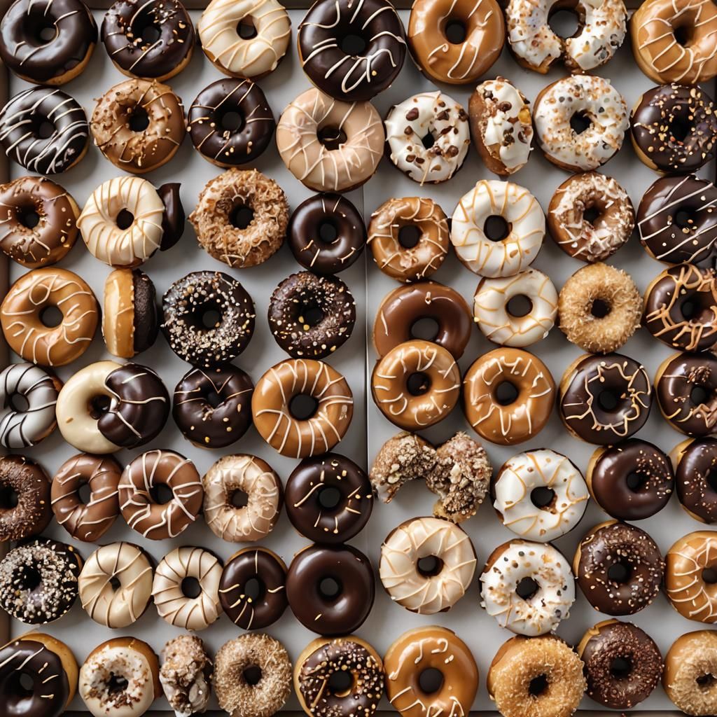 Colorful Doughnuts with Chocolate and Caramel Toppings