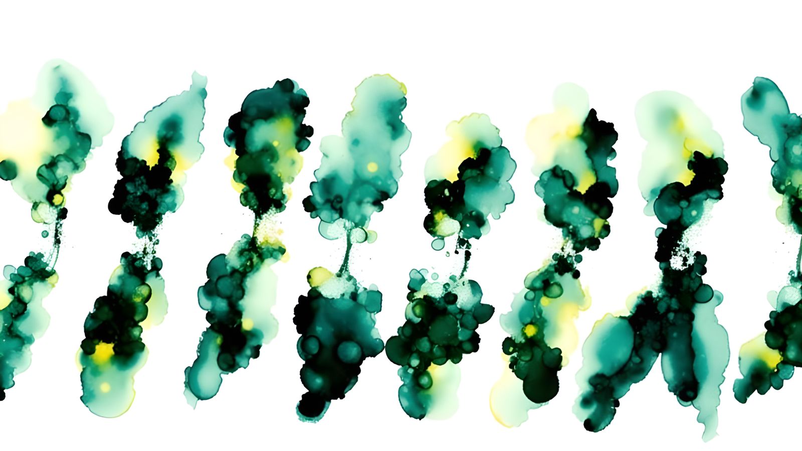 Wild Horses Gallop on Beach in Alcohol Ink Style