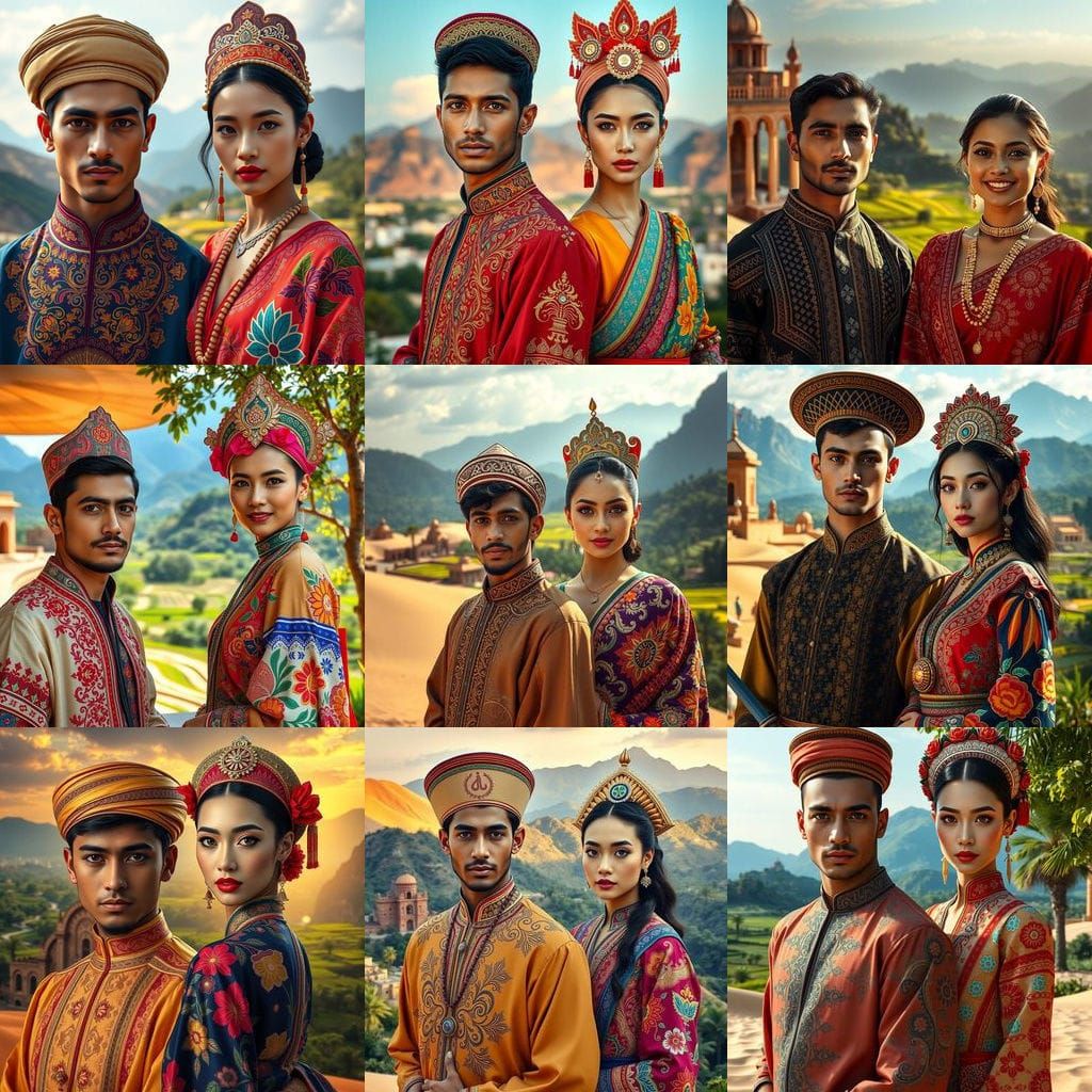 Hyper-Realistic Portrait of North African and Thai Beauty