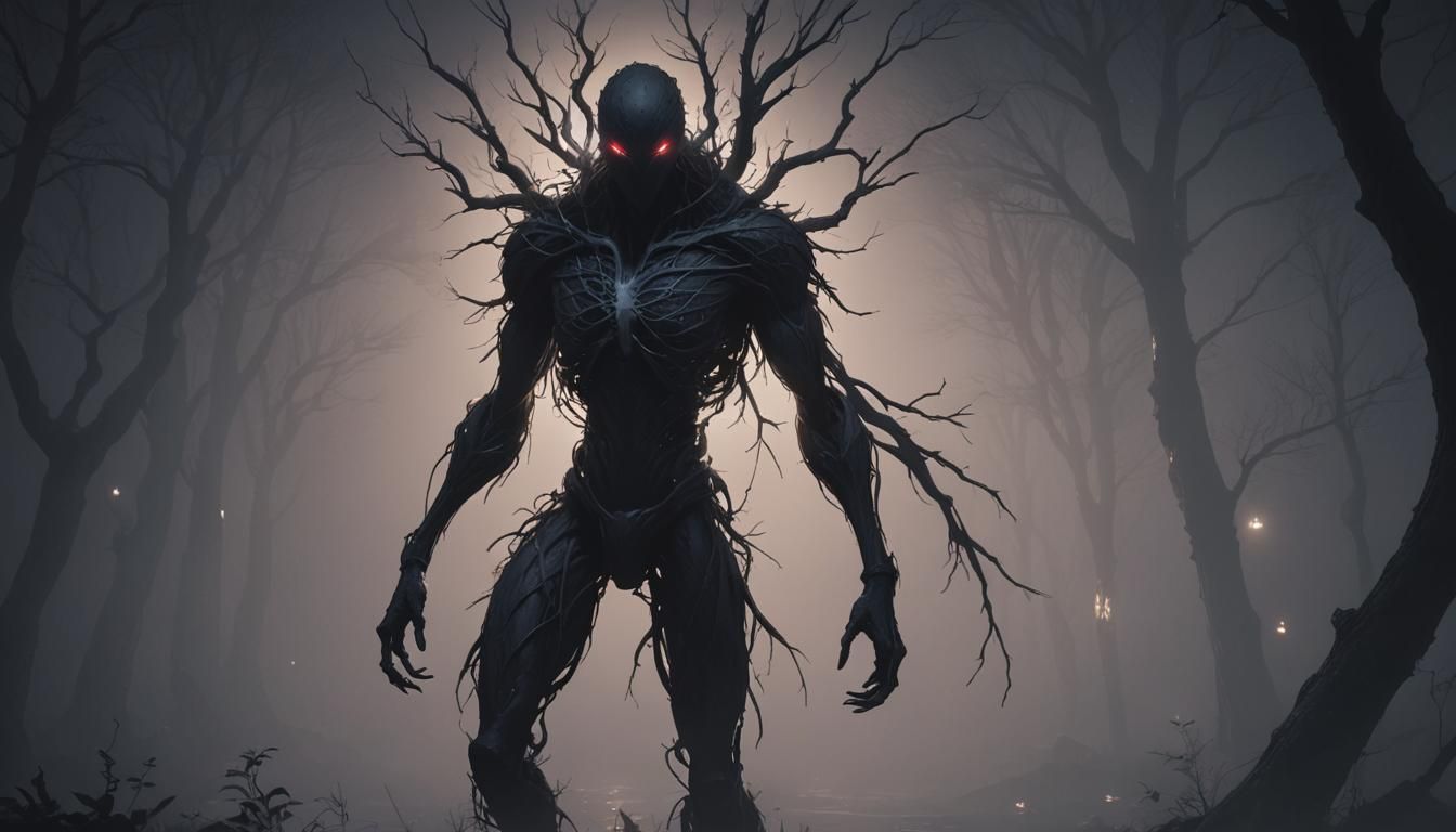 Eerie Treant: A Dark Fantasy 3D Anime Art
