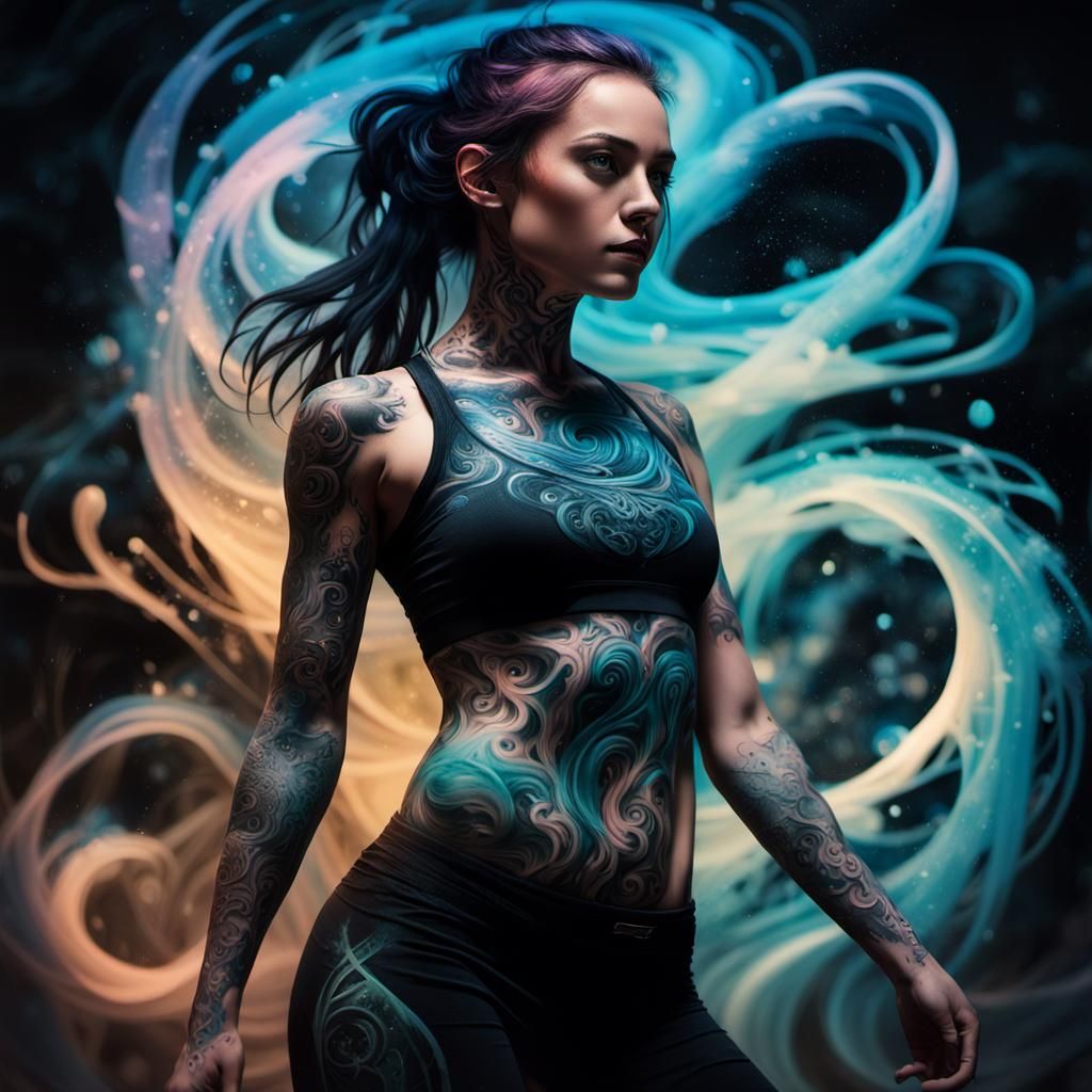 Mystical Dreamscape Woman in Gothic Art Style