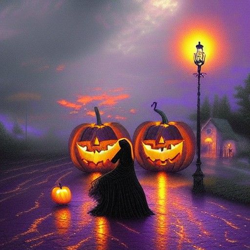 Mysterious Halloween Festival in Gothic Art Style