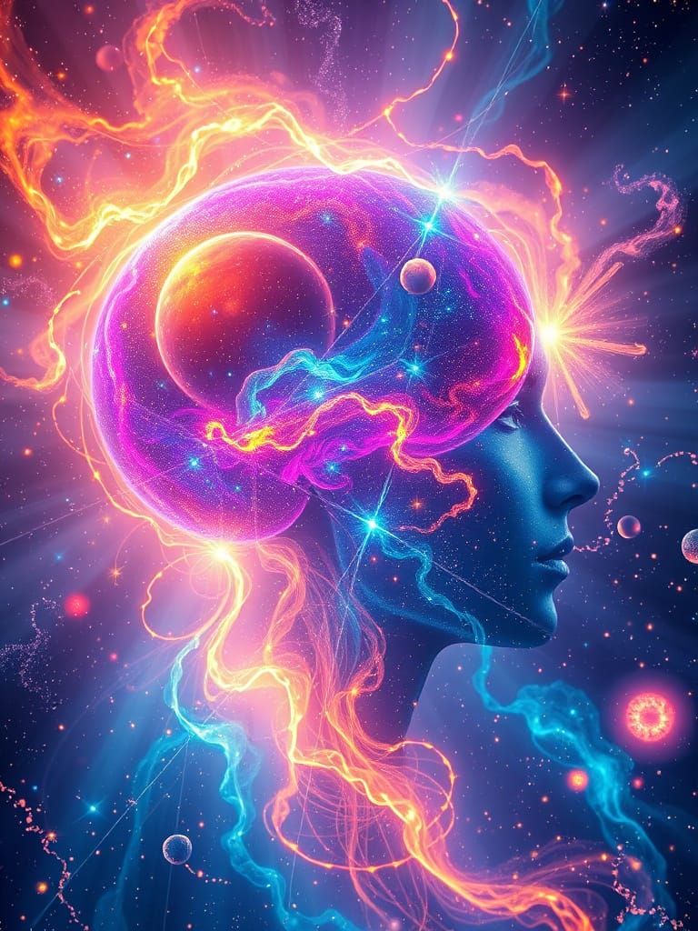 Surreal Cosmic Vortex in a Human Mind