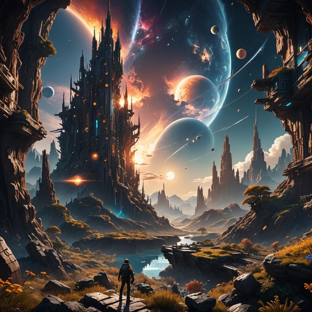 Living World Alone in Space: Matte Painting