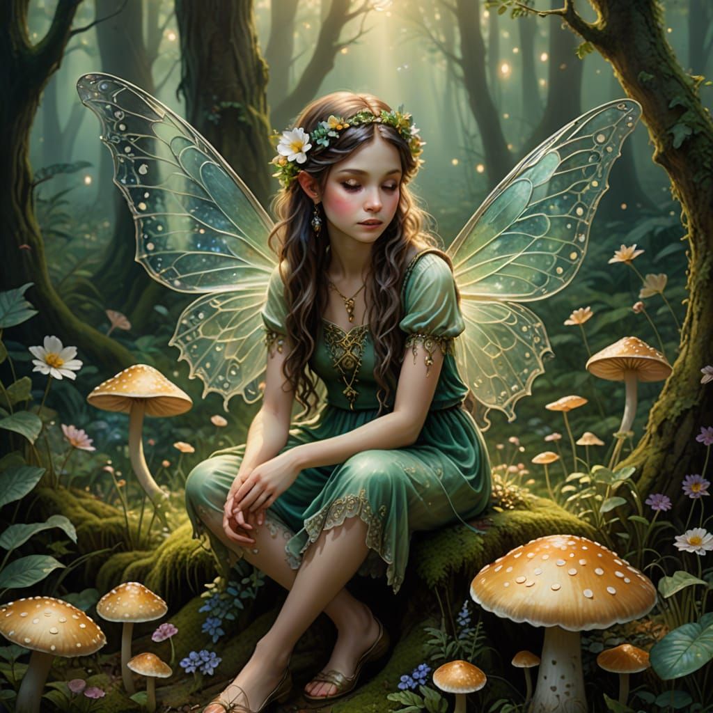 Whimsical Fairy in Enchanted Forest