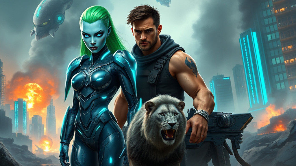 Alien Warrior Woman Ready for Battle