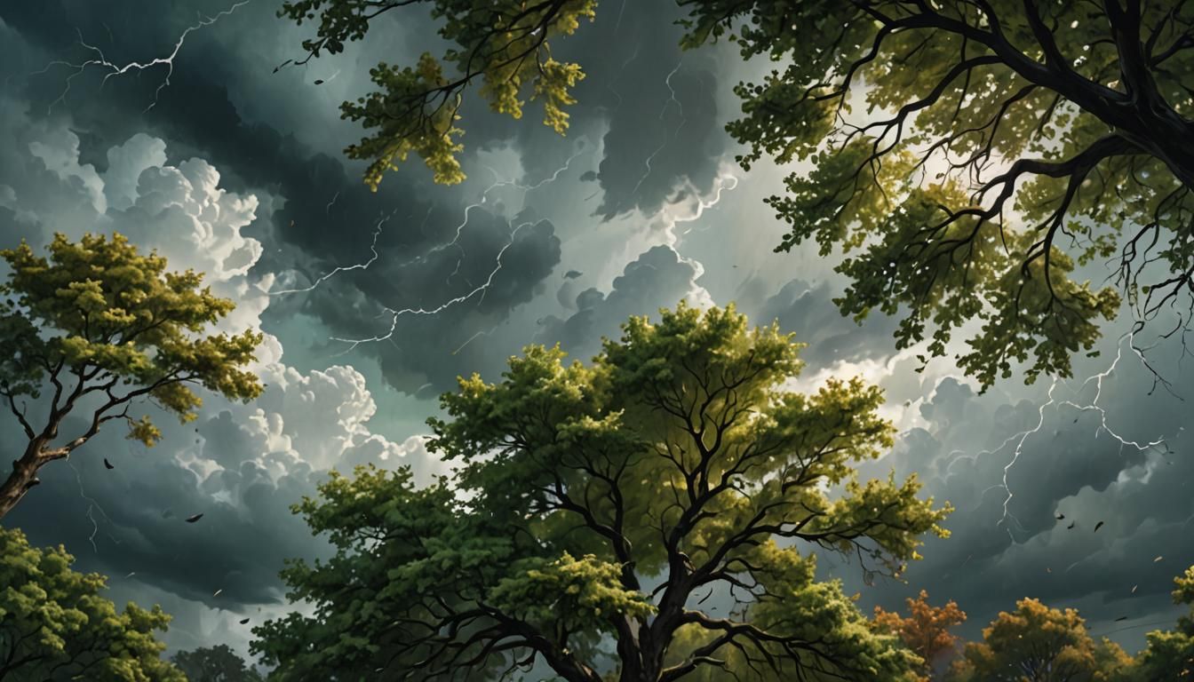 Stormy Landscape in Photorealistic Oil Painting Style