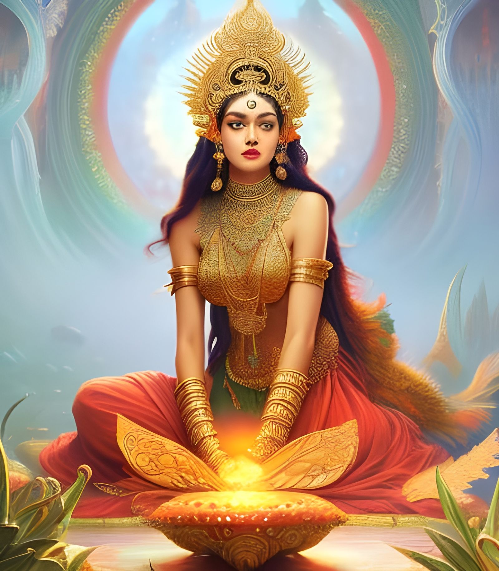 Goddess Lakshmi: Hyperdetailed Fantasy Art