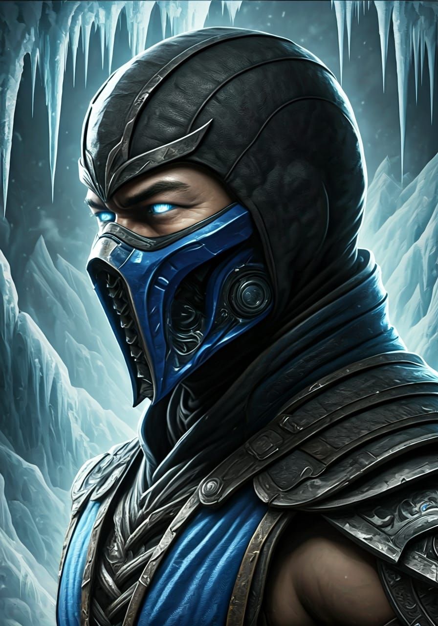 Hyperrealistic Mortal Kombat Sub-Zero Concept Art
