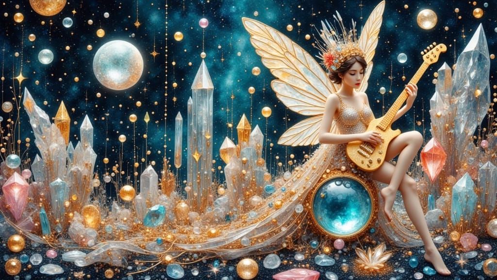 Crystal Glass Pixies in Vibrant Watercolor Style