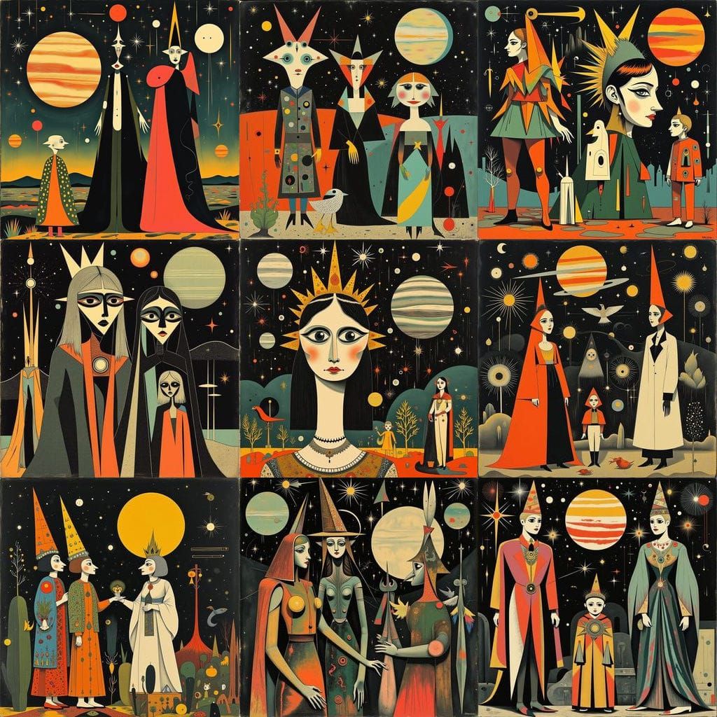 Surreal Futurist Royalty in Cosmic Dreamscape