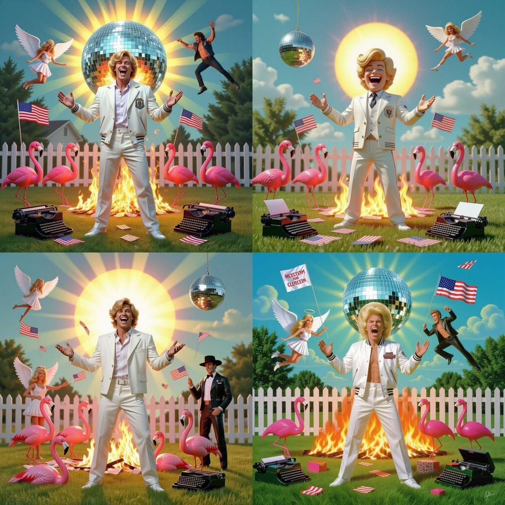 Surreal 70s Suburban Nightmare in 3D Digital Art