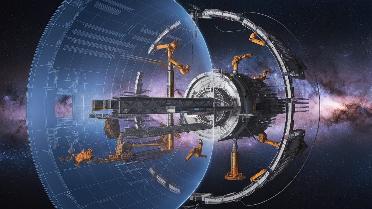 Babylon 5 Space Station Construction in Deep Space