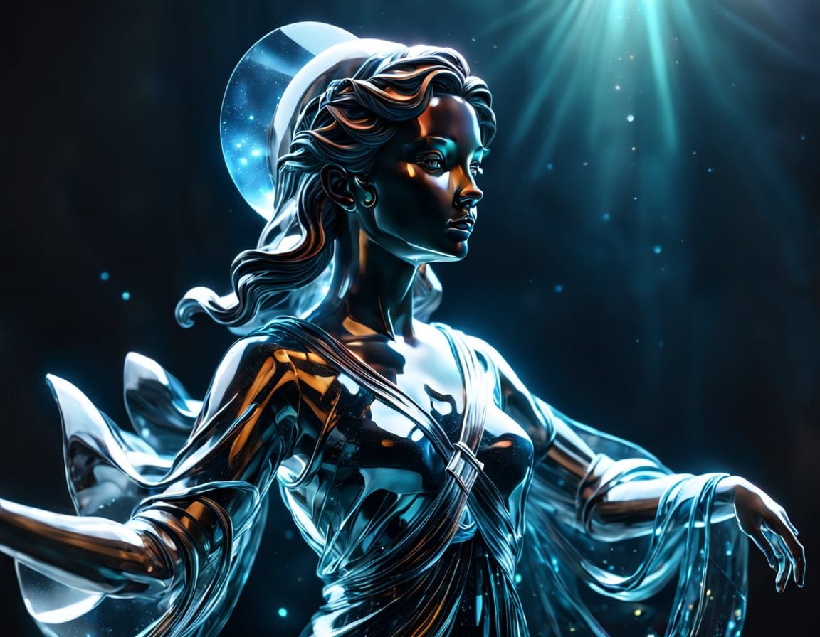 Crystal Glass Statue of Woman