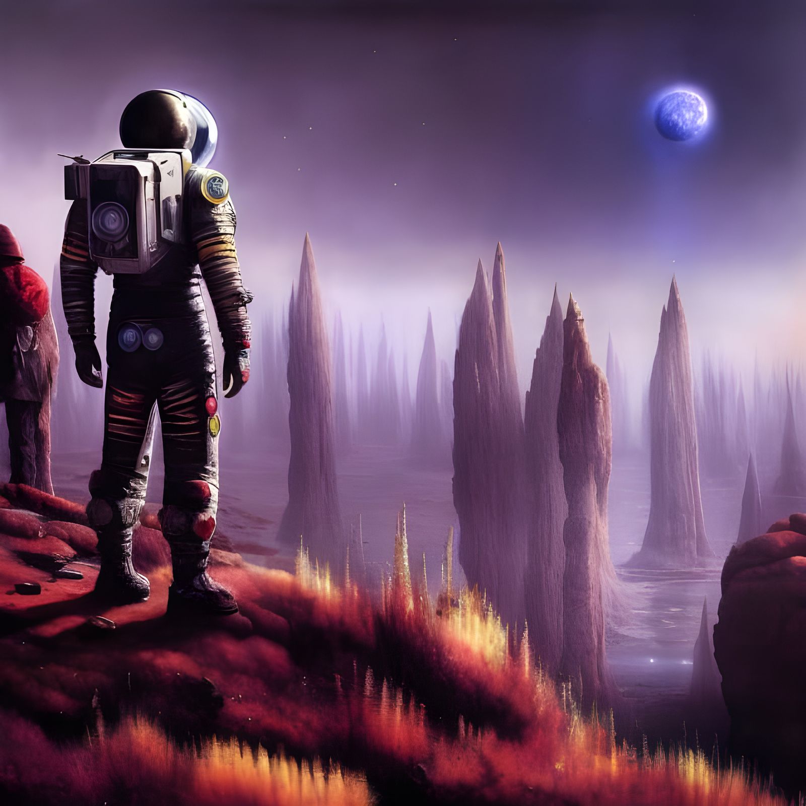 Explorer on Alien Planet, Digital Art