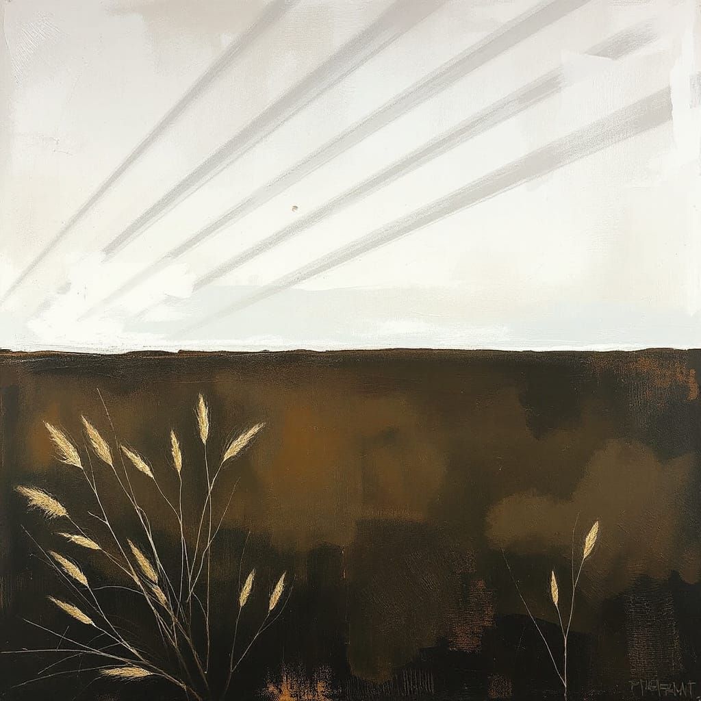 End of Summer Impasto Painting with Stark Light and Shadow