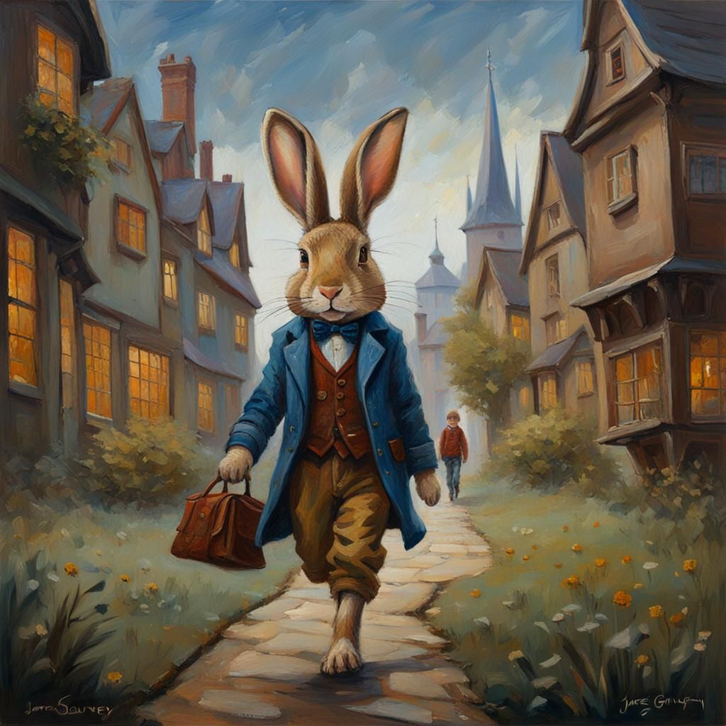 Mister rabbit on his way